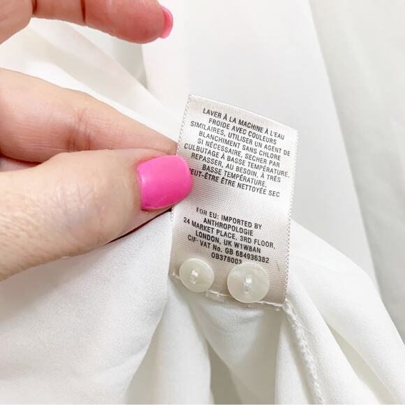 Anthropologie Maeve Splice Sheer Cream Long Sleeve Top - Picture 2 of 7